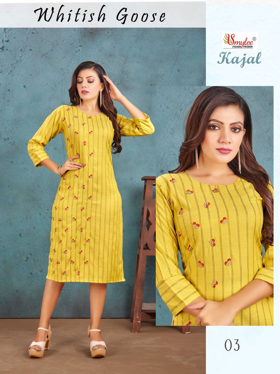 Kajal By Rung Rayon Embroidery Kurtis Catalog